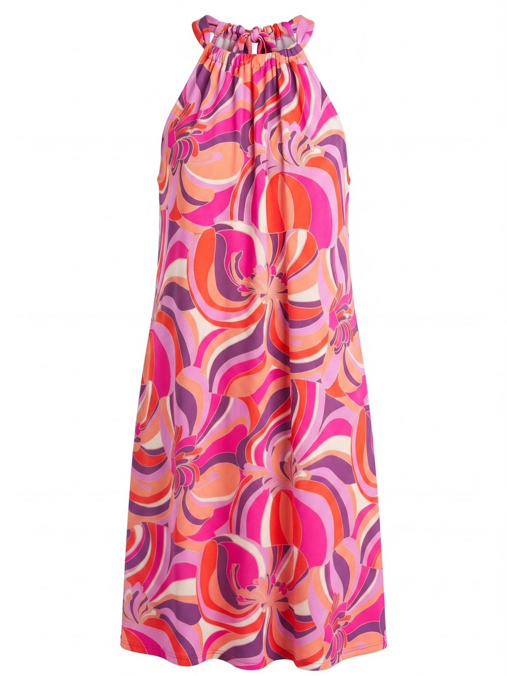 Trina Turk | Juju Retro Swirl Halter Mini Dress XL